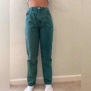 Green vintage straight leg jeans